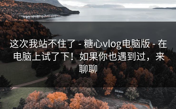 这次我站不住了 - 糖心vlog电脑版 - 在电脑上试了下!如果你也遇到过,来聊聊